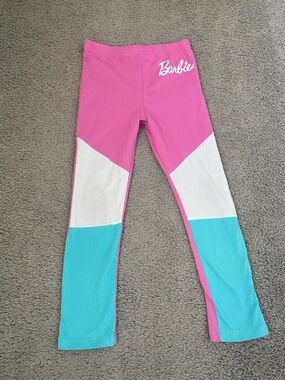 Barbie Pink White Aqua Colorblock Leggings